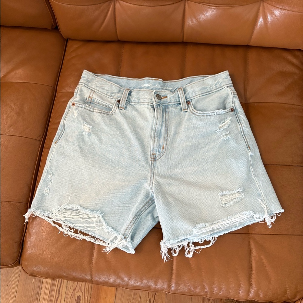 Old Navy Light Blue Distressed Denim Shorts